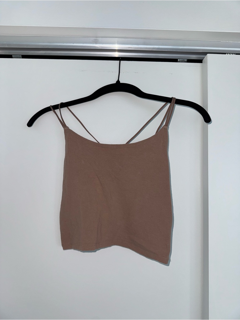 Abercrombie & Fitch Double Strap Crop Tank - Taupe